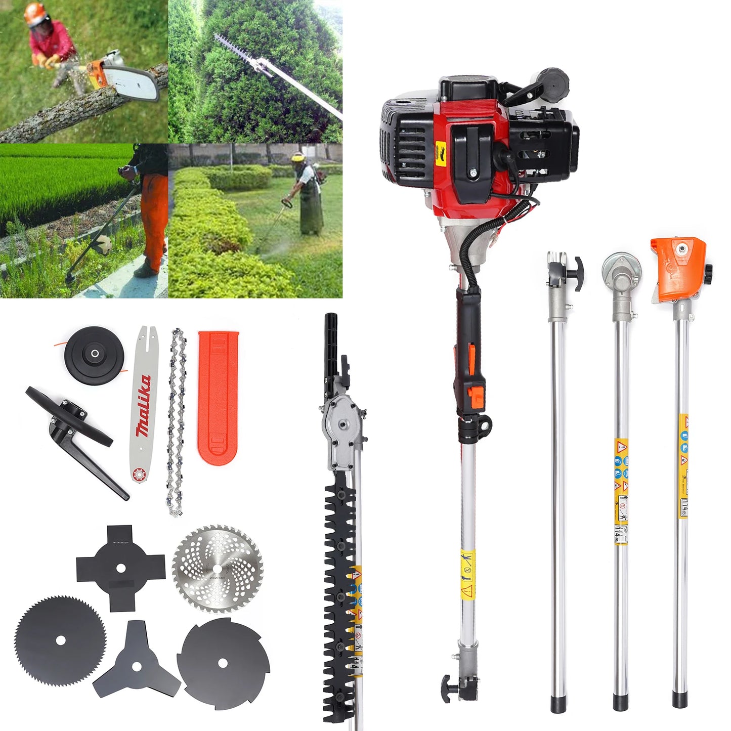 Powerful Multifunction Brush Cutter 1.7KW 52cc Engine