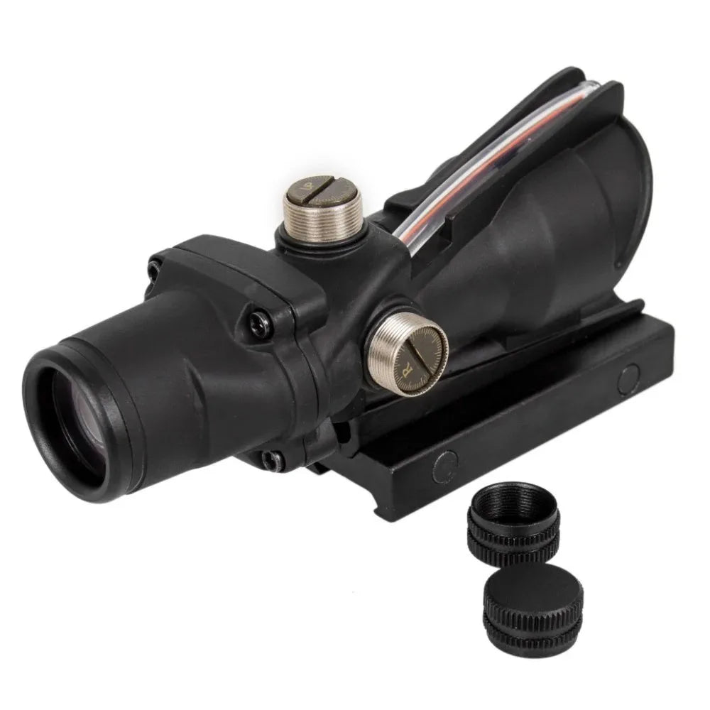 4X32 Hunting Riflescope Real Fiber Optics Green Red Dot Tactical Sight