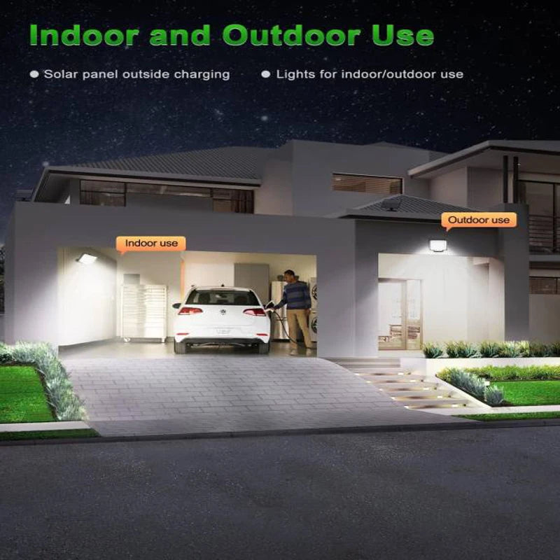 Solar Outdoor LED Motion Sensor Light with Remote Waterproof Security Flood Light for Patio Garage Porch and Yard