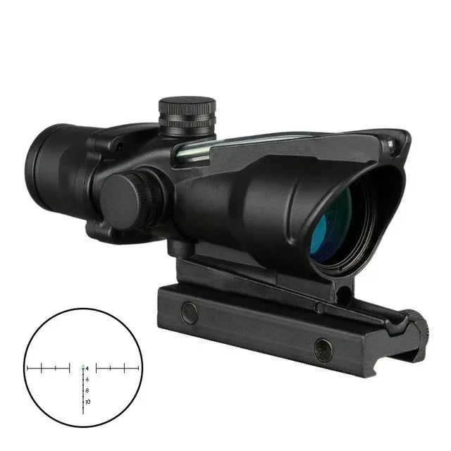 4X32 Hunting Riflescope Real Fiber Optics Green Red Dot Tactical Sight