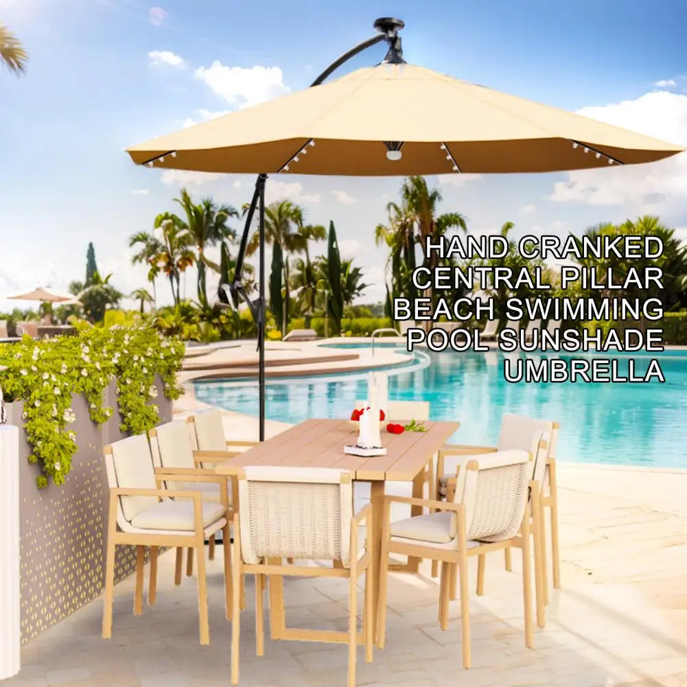 8.9x8.9ft 2-Tier Square Cantilever Patio Umbrella with LED