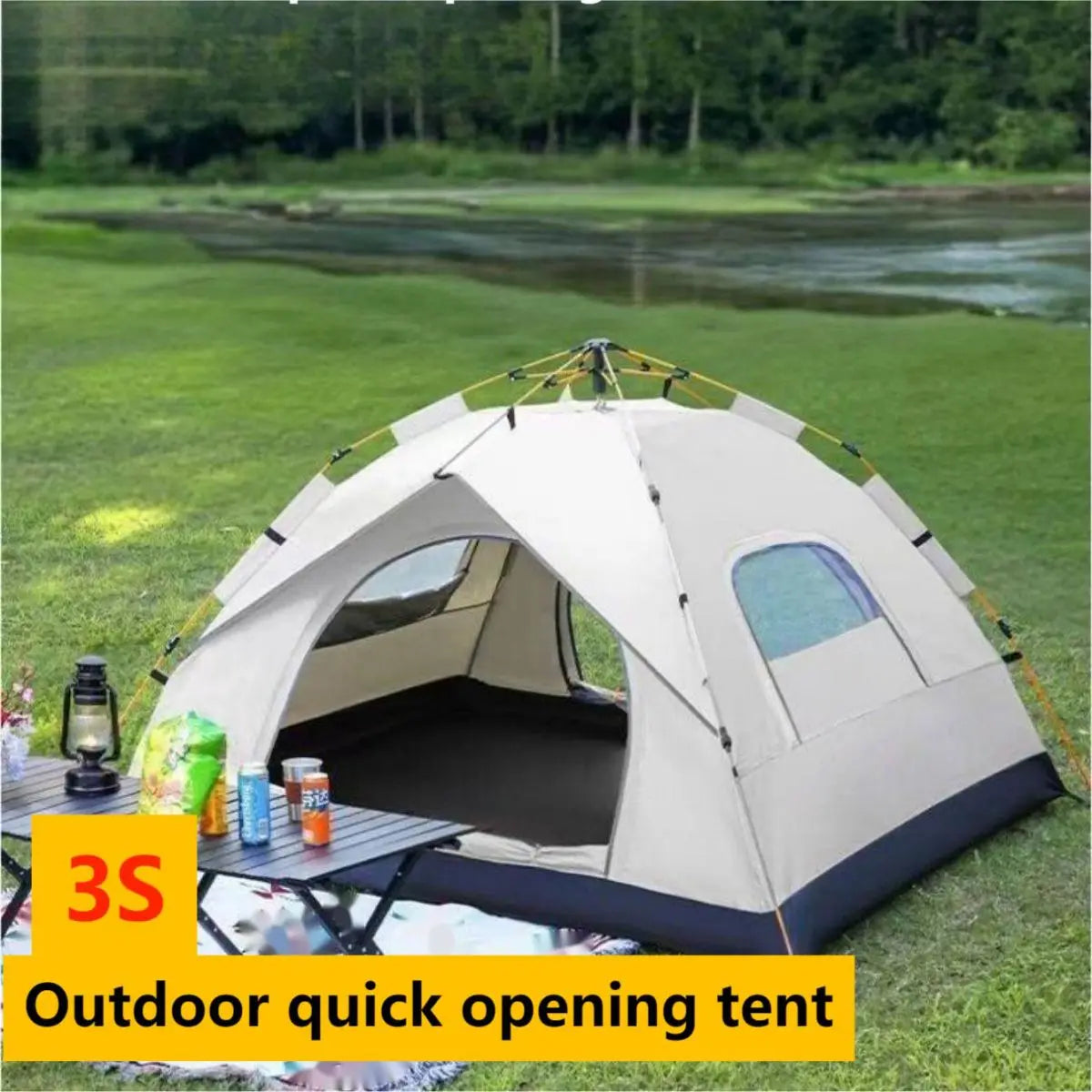 Automatic Quick-Opening Tent Two Doors and Windows Camping Tent