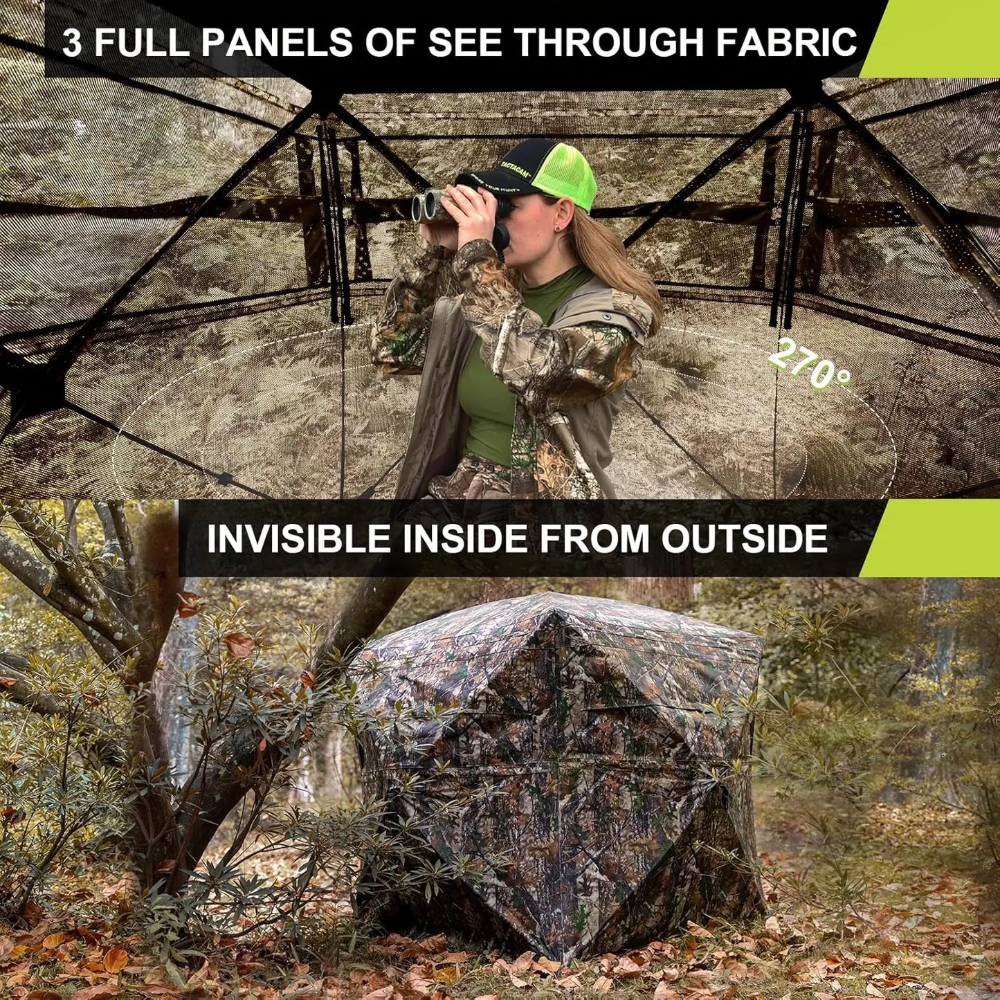 Hunting Blind 270 Degree See Through With Silent Door USA