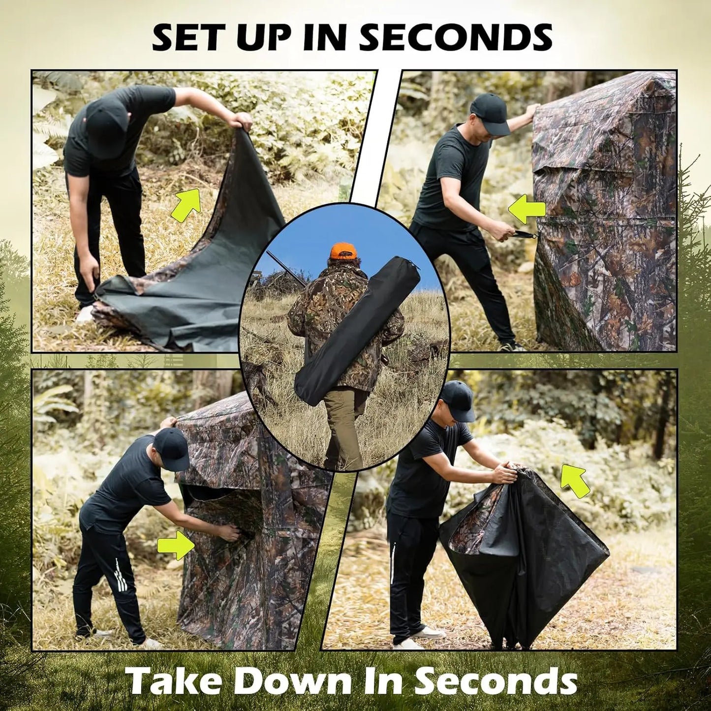 Hunting Blind 270 Degree See Through With Silent Door USA