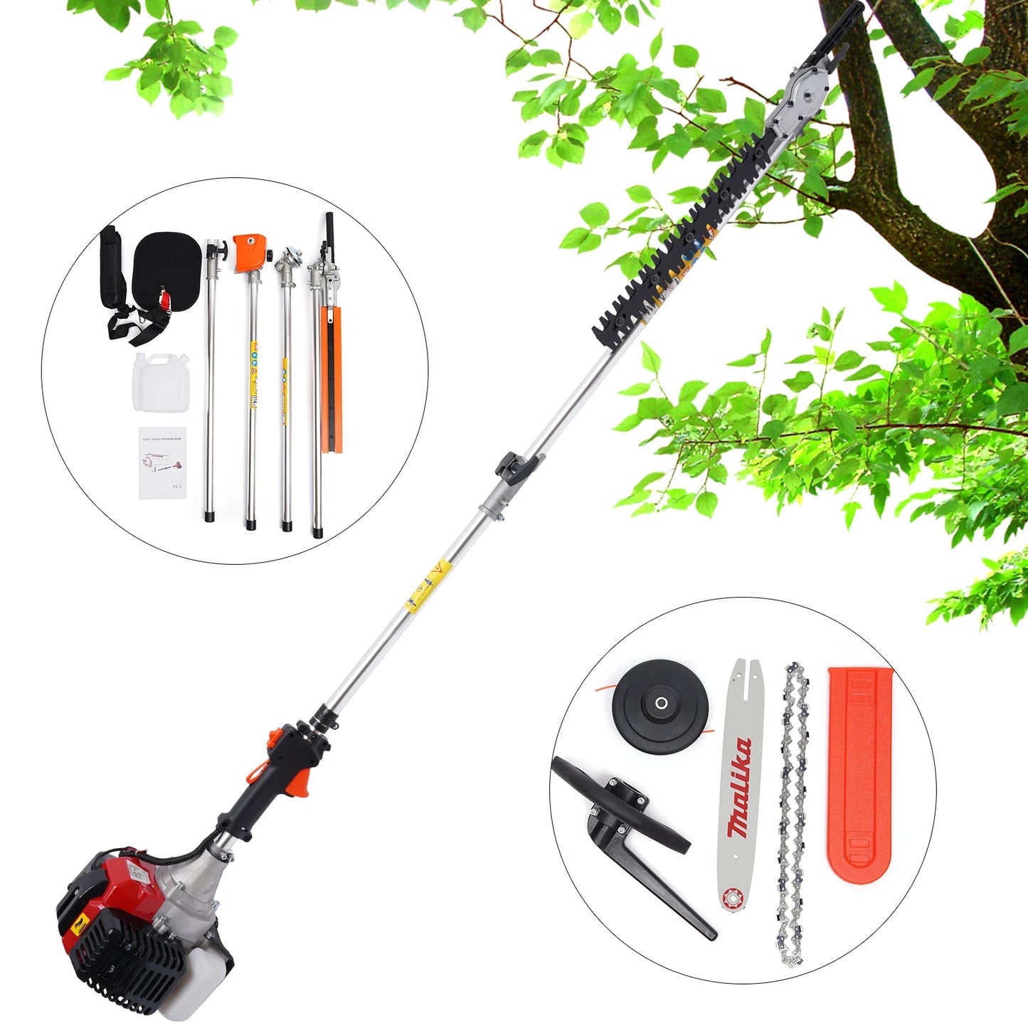 Powerful Multifunction Brush Cutter 1.7KW 52cc Engine