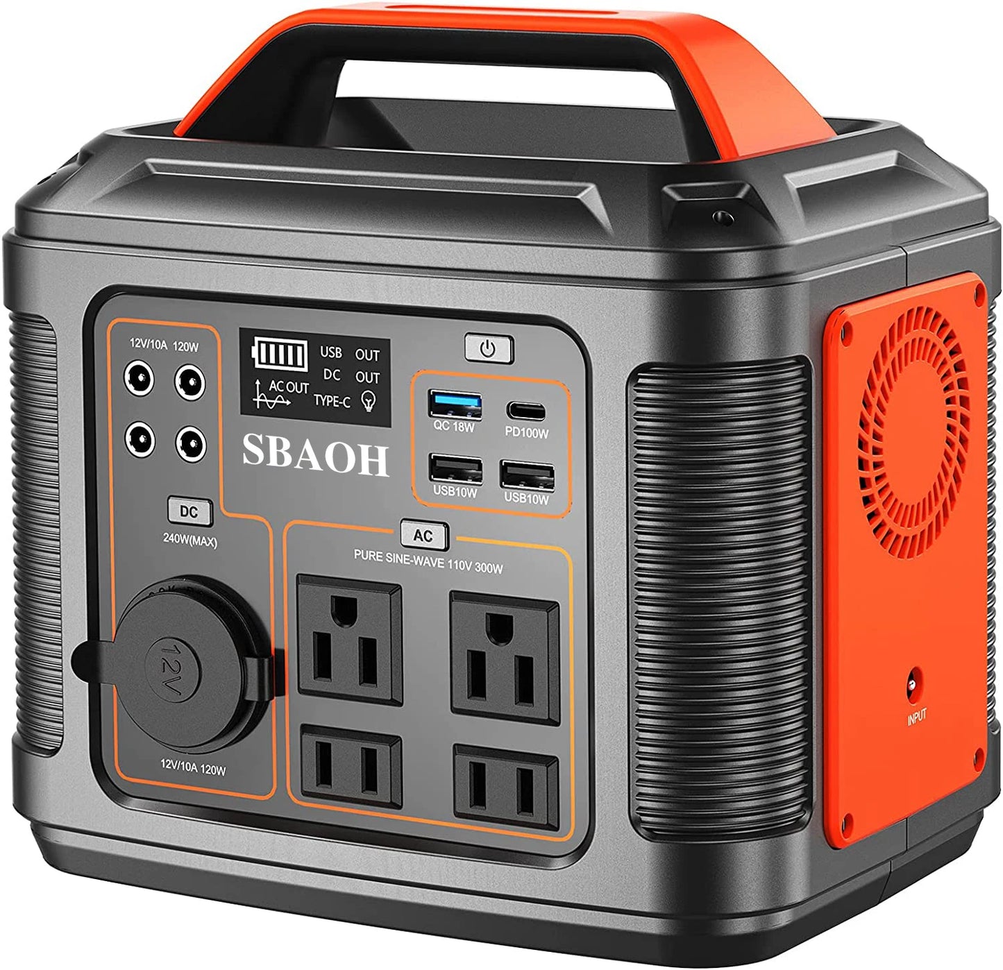 SBAOH Portable Power Station P302 300W 296Wh Solar Generator
