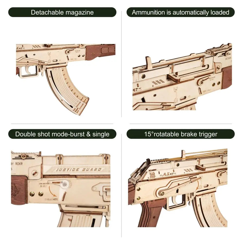 Robotime Rokr AK47 3D Wooden Gun Funny DIY Building Toy