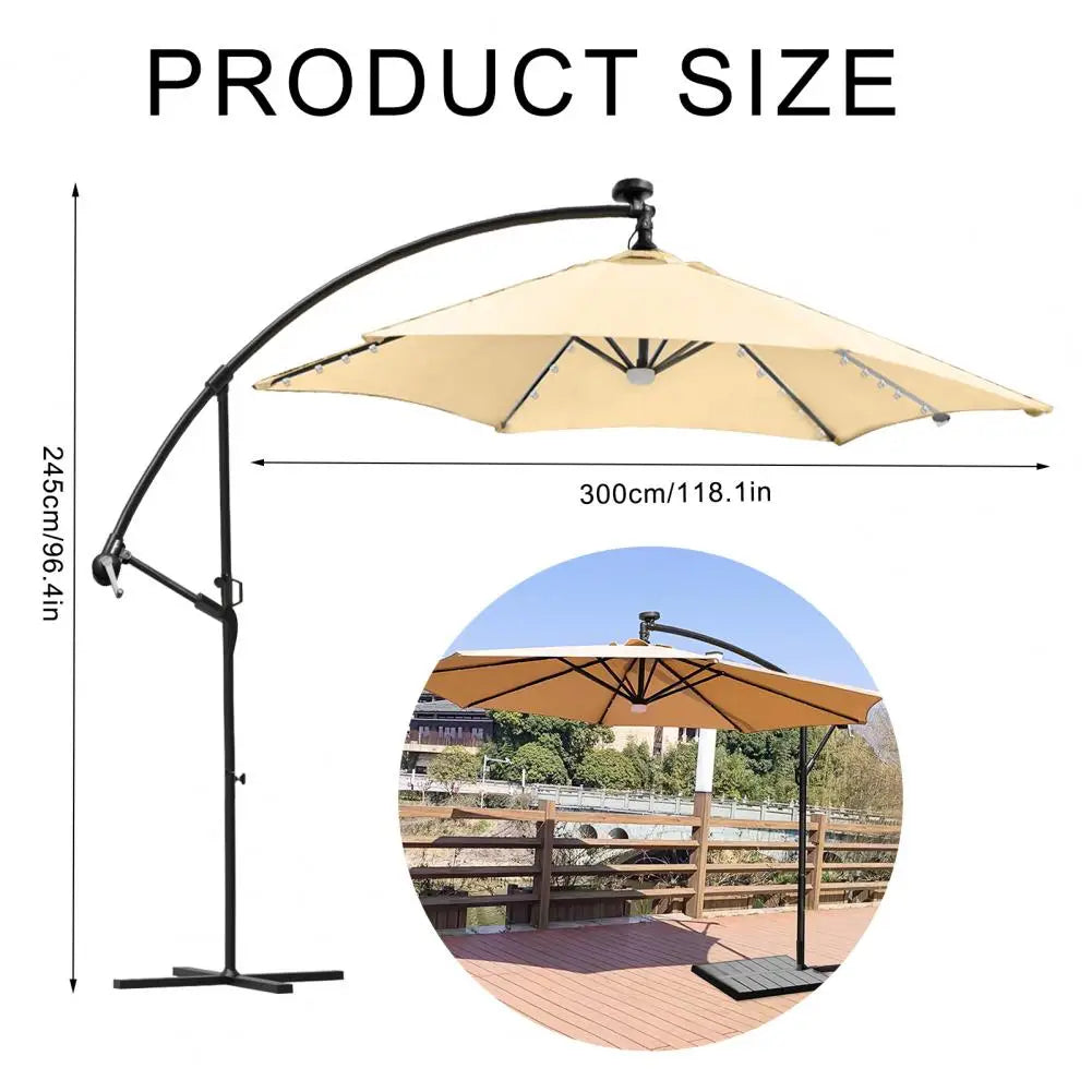 8.9x8.9ft 2-Tier Square Cantilever Patio Umbrella with LED