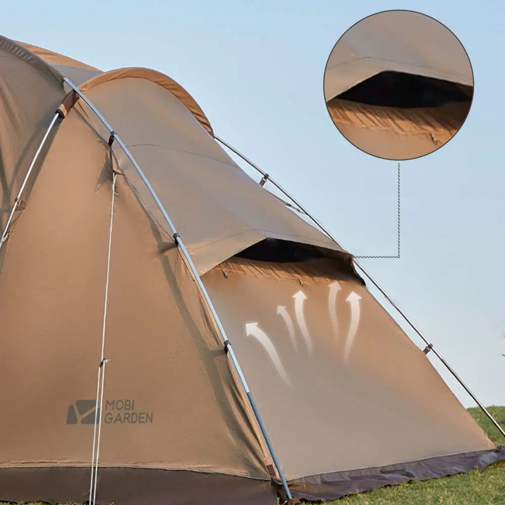 MOBI GARDEN Camping Tunnel Tent Windproof Rainproof Portable