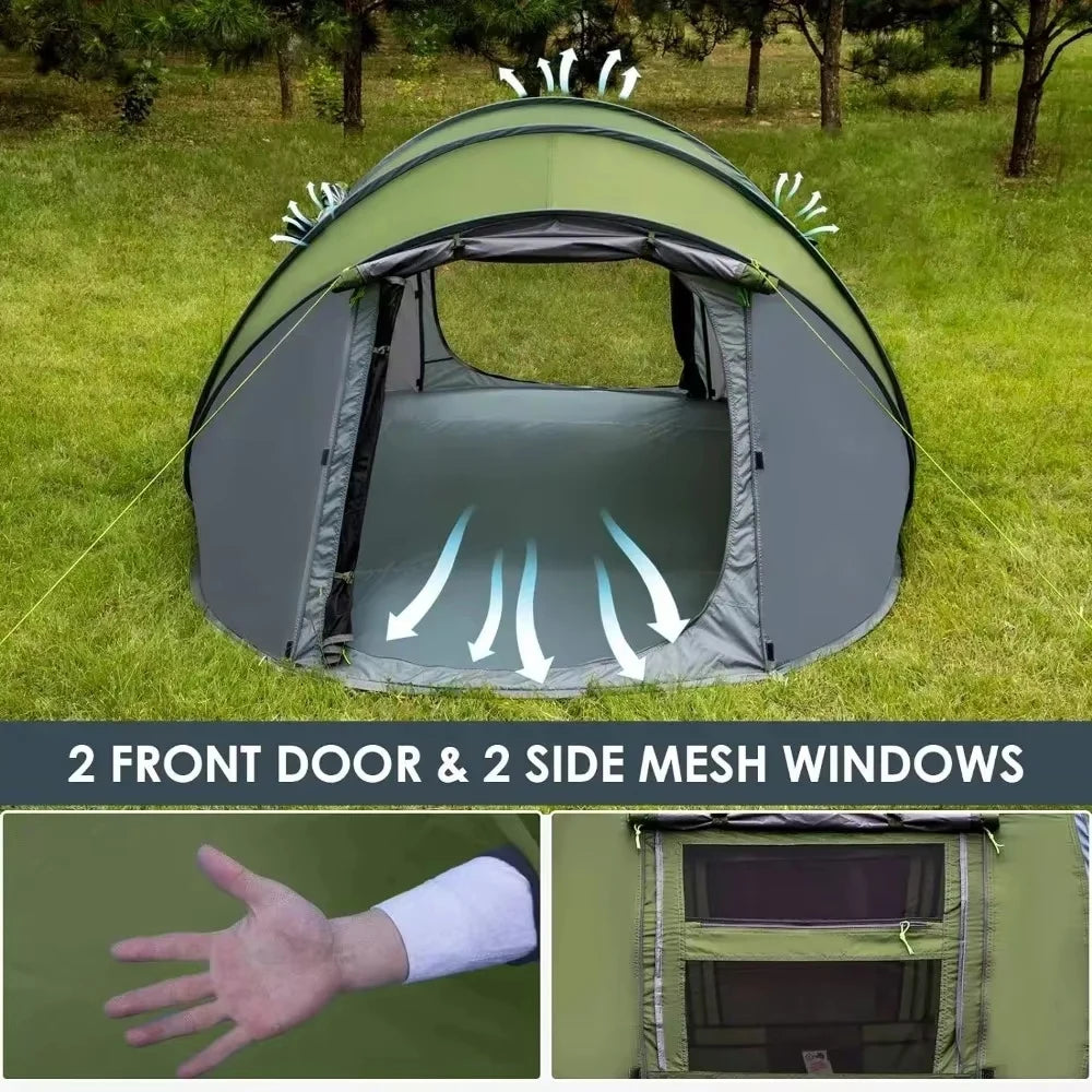 3-4 People Outdoor Throw Open Tent Automatic Pop Up Tents