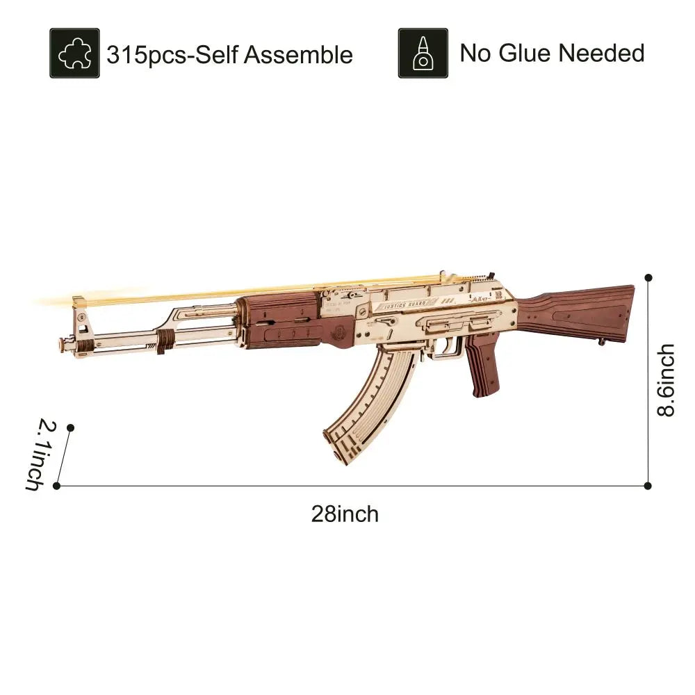 Robotime Rokr AK47 3D Wooden Gun Funny DIY Building Toy