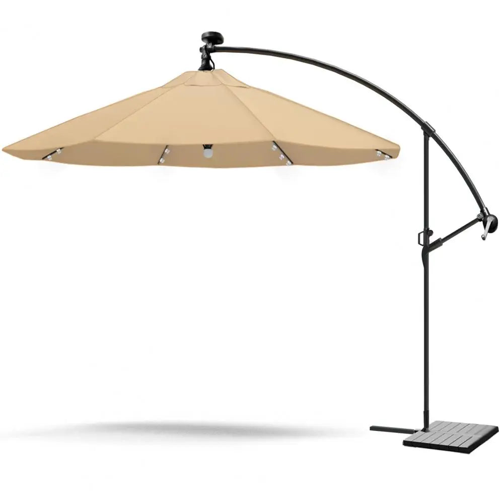 8.9x8.9ft 2-Tier Square Cantilever Patio Umbrella with LED