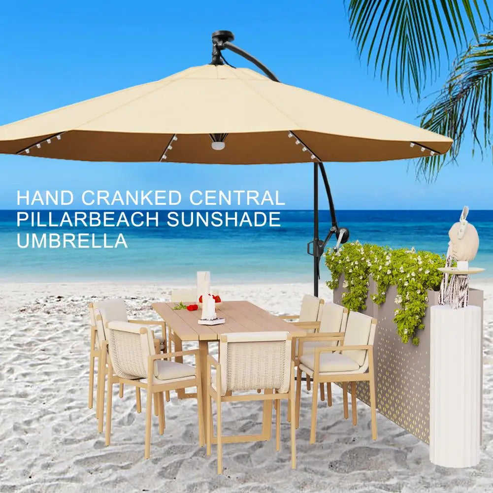 8.9x8.9ft 2-Tier Square Cantilever Patio Umbrella with LED