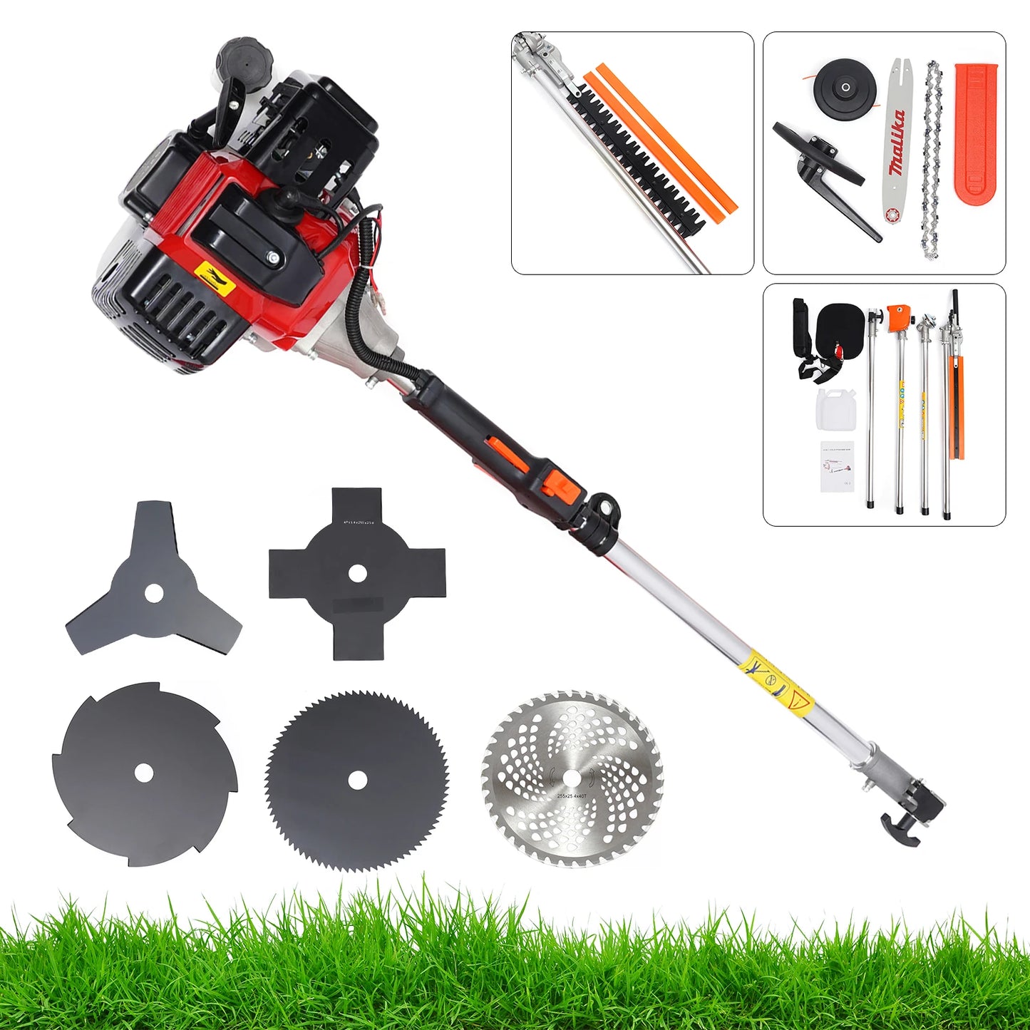 Powerful Multifunction Brush Cutter 1.7KW 52cc Engine
